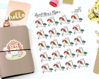 Unicorn Planner Stickers - Planner Stickers - Cat Planner Stickers - Character Sticker - Doodle Planner Stickers - Hand Drawn - 1209