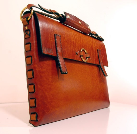 Items similar to Large Leather Portfolio Bag on Etsy