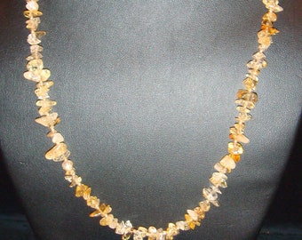 Citrine Nugget Necklace and Pierced Earring Set