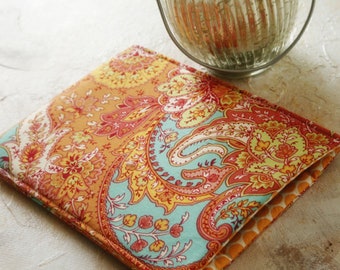 Kindle Cover, Kindle Case, Nook Case, Kindle Paperwhite Case, Samsung Nook Case, Kindle Fire Travel Case, in Mango Paisley