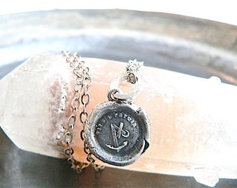 HOPE & FAITH, Handmade Wax Seal Necklace, Keep Hope, Stay POSITIVE, Sterling Silver Jewellery