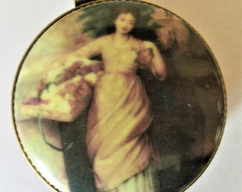 painted porcelain vintage pill box