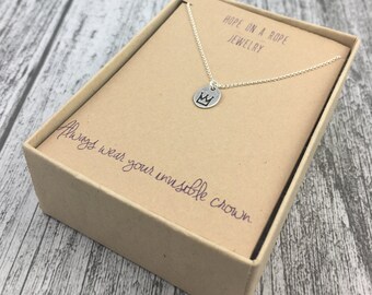 Silver Crown Necklace - Sterling Silver Crown Necklace - Princess necklace - Queen Necklace - Tiny Necklace - Royalty Necklace - Crown Charm