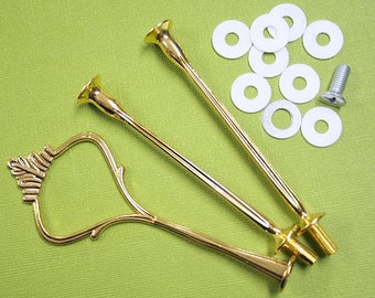 Cake Plate Handle Hardware Three Tiered Gold-Z241