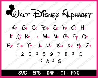 Disney font svg, Walt Disney font svg, Disney svg, Disney alphabet svg, calligraphy font svg, cursive font svg, dxf files, svg files, svg