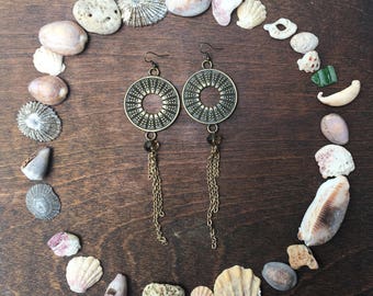 Aztec Loop & Fringe Earrings