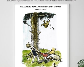 Winnie the Pooh Baby Shower prints, Personalised Winnie the Pooh Prints, Pooh Quotes, Nursery Art, Pooh bear nursery art,
