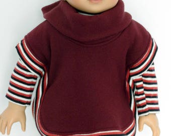 18 Inch Boy Doll Clothes Fleece Poncho fits AG Boy Doll