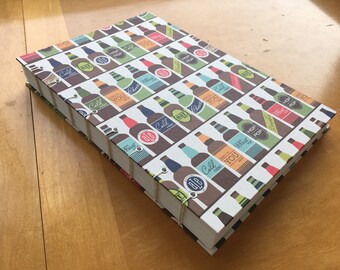 Beer Bottle Sketchbook // Brewskies Notebook // Coptic Stitch Journal // Handmade Hardcover // Cool Gift Under 20
