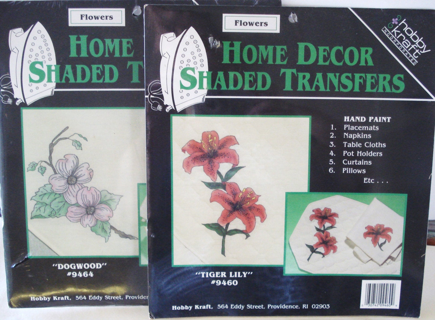 HOBBY CRAFT Home Decor Shaded Transfers Dogwood or Tiger Lily.