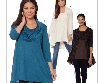 McCalls Sewing Pattern M7474 Misses Tunic or Top, Cowl Neck Tunic, New Uncut Pattern