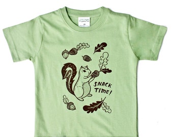 SQUIRREL SHIRT / Kids Shirt - organic kids clothes - toddler clothes boy toddler clothes girl childrens clothing organic shirt / kids gift