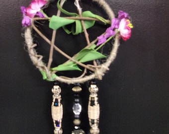 Spring Faerie Pentagram wall hanging