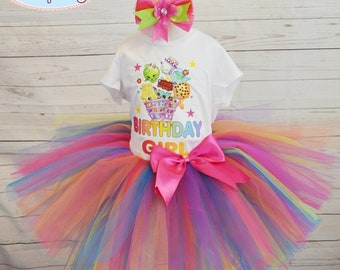 Shopkins Birthday Girl Outfit,FREE SHIPPING,shopkins cart tutu set,birthday,shopkins birthday,birthday girl,birthday outfit,colorful outfit