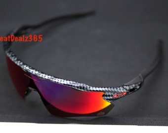 Custom OAKLEY RADAR Ev Carbon Fiber Print TDF Prizm Road Path Anodized Red Icons