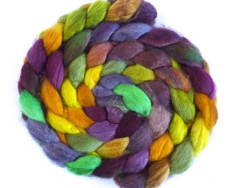 Cross Purposes, BFL Wool Roving - Hand Painted Spinning or Felting Fiber