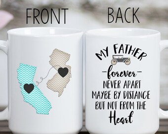 Long Distance Dad Mug, Long Distance Mug, Home Mug, State Mug, Father Mug, Father's Day Gift, Gift for Dad, Birthday Gift for Dad, Dad Mug