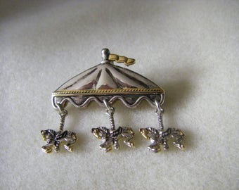 vintage two-tone CAROUSEL"BEST" PIN/pendant ***rare***