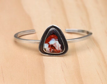 Mexican Fire Opal Cuff // Sterling Silver