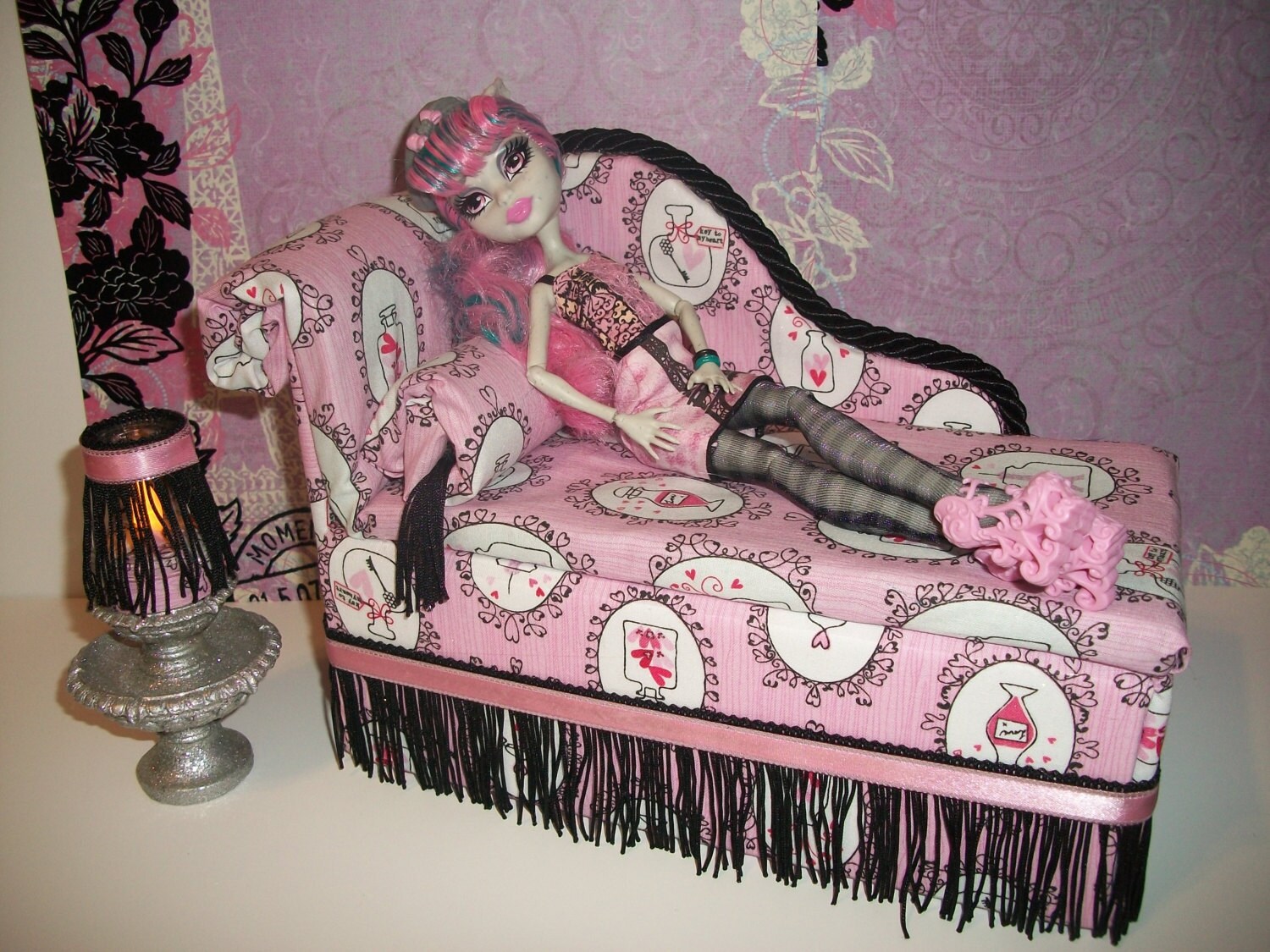 Furniture for Monster High Dolls Handmade Chaise Lounge Bed