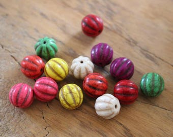 perles en howlite teinte form melon