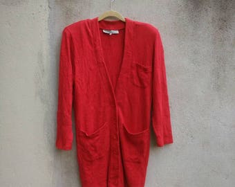 NORMA KAMALI Jacket Red Vintage Norma Kamali Style Blazer Coat Medium