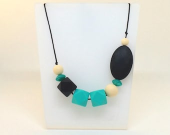 Silicone Teething Necklace, Breastfeeding Necklace, Babywearing Necklace, Chewelry, Baby Shower Gift, New Mum Gift, Contemporary Necklace