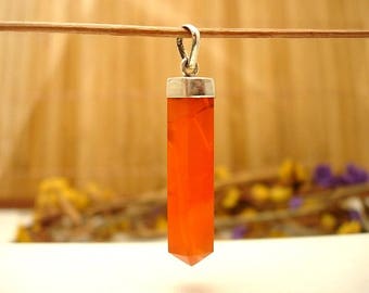 Sterling Silver and carnelian.