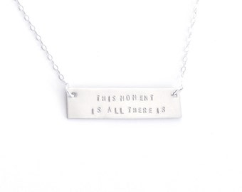 Rumi quote bar necklace