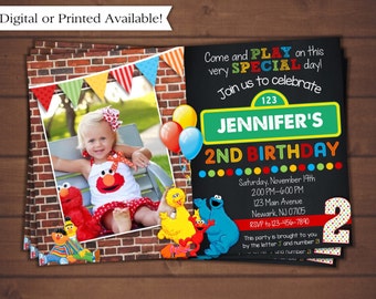 Sesame Street Invitation, Elmo Birthday Invitation