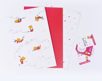 Stray Cat Gift Wrap & Tag Set