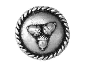 12 Acorn 11/16 inch ( 18 mm ) Metal Buttons Silver Color
