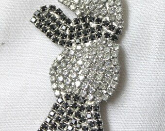 vintage brooch,vintage rhinestone panda brooch,rhinestone panda brooch,panda brooch,brooch,panda,jewelry panda,rhinestone brooch