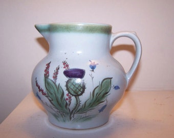 Buchan of Portobello, Stoneware Pitcher, Scottish Thistle, 24 oz Pitcher, Buchan 61 28 M2M50, Pottery Jug, Scottish Pottery, Stoneware Jug