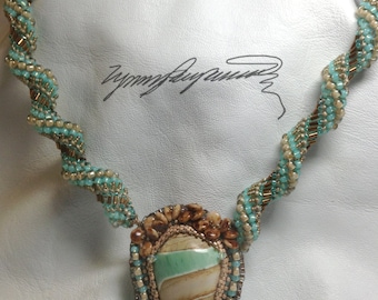 Sand of the Sea created by Lynn Parpard, Stunning Rare Australian Variscite Cabochon One of a Kind ART Piece !