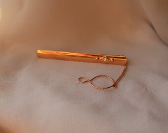 Très beau et digne 14K or rose et blanc « coller » / verre accent, avec la chaîne très délicate