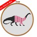 Brontosaurus Dinosaur in Pink Heart Sweater Cross Stitch Kit, Silhouette, Valentines Day, Easy DIY, Small Animal, Beginner, Cute, Girl, Love