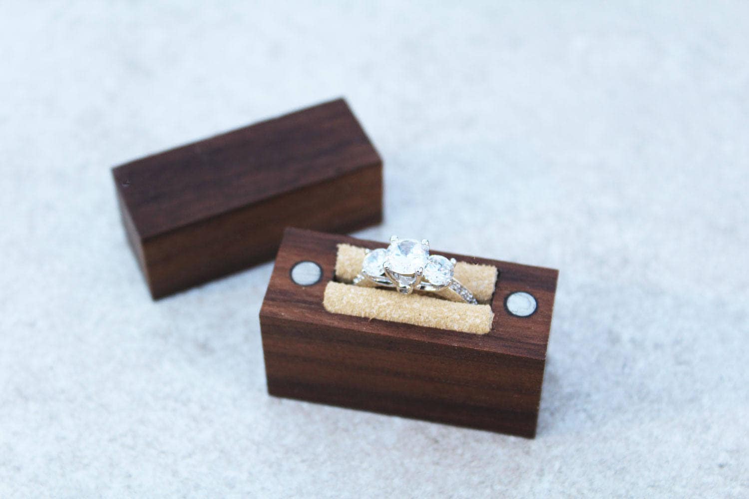 cherry wood engagement ring box