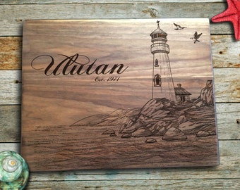 Light House Cutting Board: Custom Wedding Gift, Personalized Cutting Board Present Bridal Shower, Anniversary/ Kitchen Decor Chopping Board