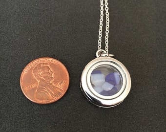 Blue/white Davenport sea glass locket