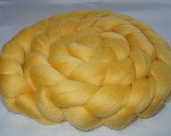 Merino wool roving, roving wool, merino roving, dolls hair, roving for spinning, roving for felting, nuno felting wool, LEMON, 3.5oz, 100g