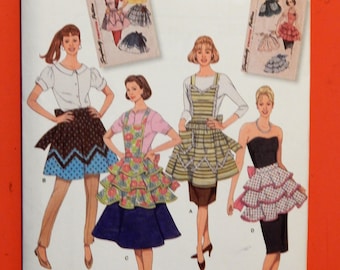 Simplicity 2592 Retro fancy apron pattern Uncut Sizes small (10-12), medium (14-16) and large (18-20)