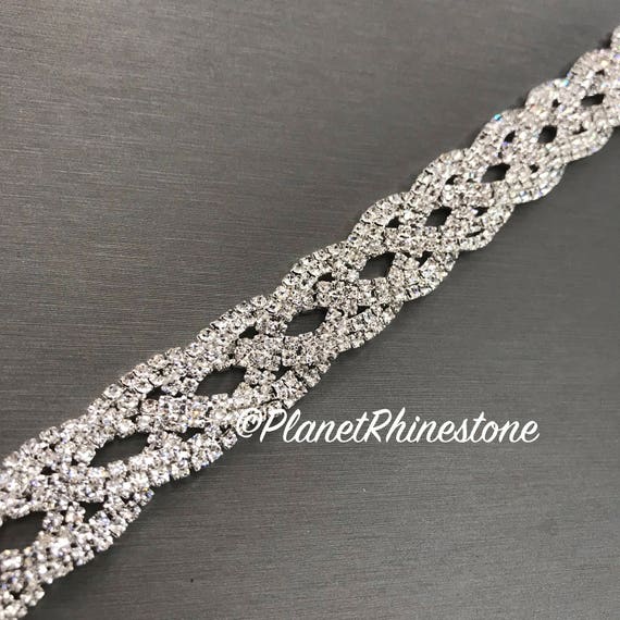 Silver Braided Crystal Trim #T-A