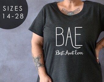 BAE Best Aunt Ever T-shirt, Plus Size Shirt, Best Auntie Shirt, Gift for Sister, Proud Aunt, Pregnancy Reveal, BAE Shirt, Gift for Aunt