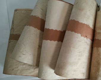 bundle of coffee dyed papers for crafts | large sheets of hand dyed paper | coffee stained paper | junk journal paper supply | collage paper