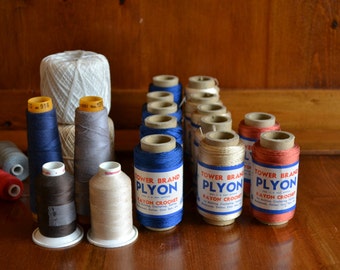 Vintage Lot of 20 Crocheting Thread Spools, Some from Europe