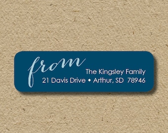Personalized return address labels, self-adhesive return address stickers, return address labels in ANY color