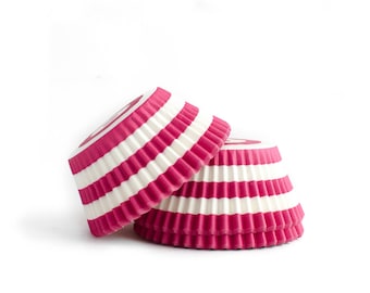 Pink Striped Cupcake Liners // Pink Baking Cups (Qty 50)