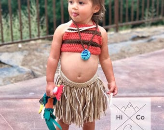 Moana Outfit, Crochet Moana outfit, Moana Costume, Moana PhotoProp, Newborn Moana, Moana Toddler Outfit, First Birthday Moana Theme, Disney