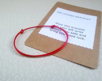 Simple Red string bracelet Amulet Kabbalah bracelet Kids Red string of fate Protective bracelet Red Thread Good luke bracelet Adjustable Men
